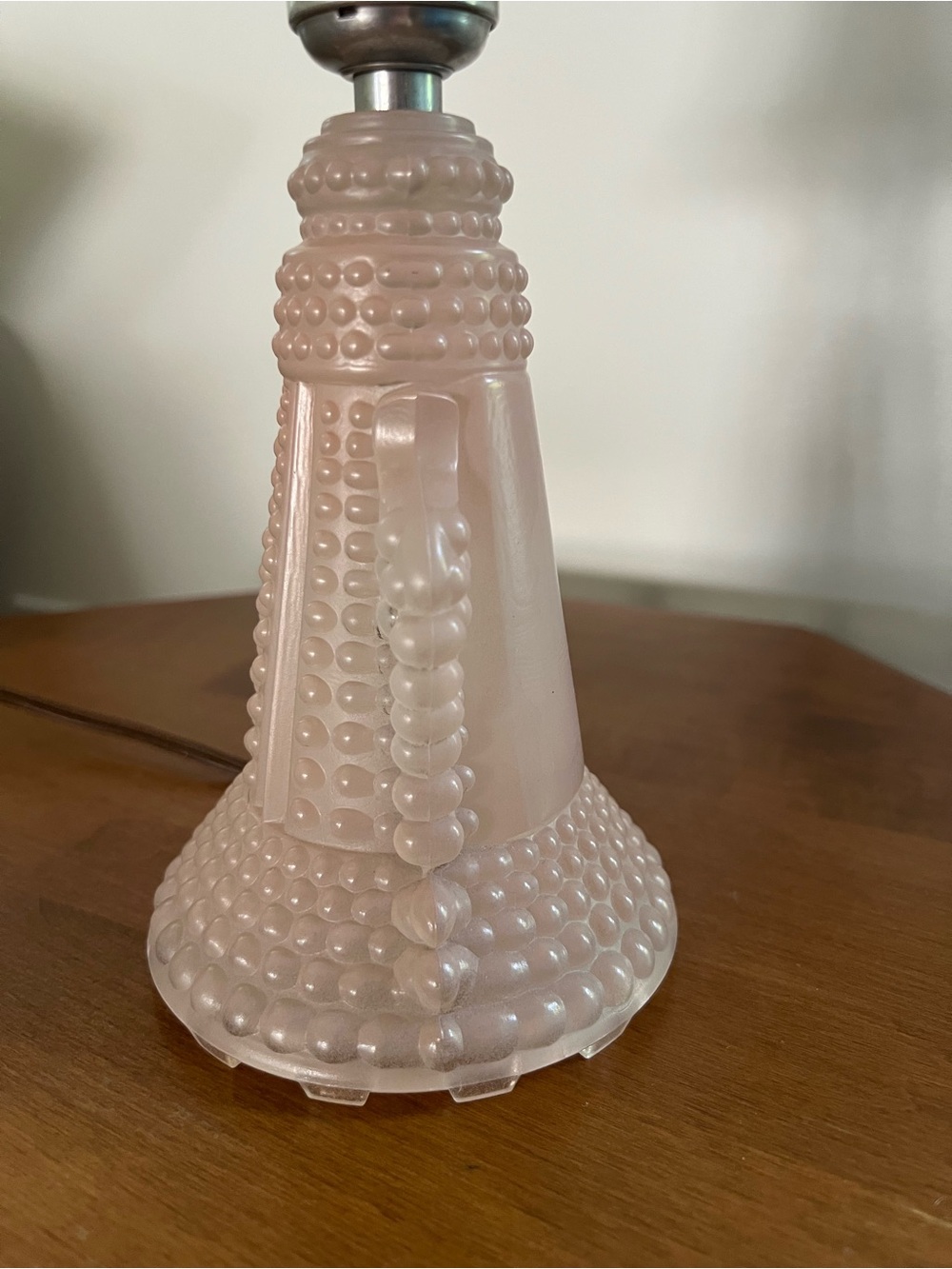 VTG- PAIR of 1930’s Pink Satin Hobnail Depression Glass Boudoir Lamp-See Pics ! - Picture 14 of 16